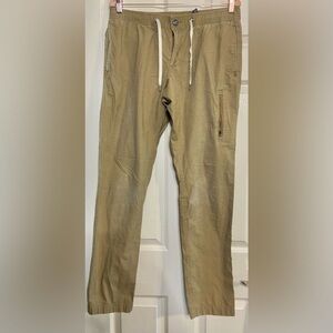 Vuori Women's Ripstop Pants Natural Tan Size L. Small Hole In Knee
